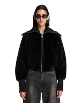 Black Shearling Bomber Jacket | PDP | Antonia