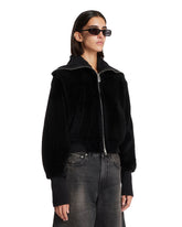 Black Shearling Bomber Jacket | PDP | Antonia