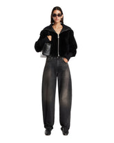 Black Shearling Bomber Jacket | PDP | Antonia