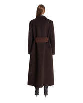 Brown Wool Long Coat | PDP | Antonia