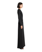 Black V-Neck Long Dress | PDP | Antonia
