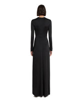 Black V-Neck Long Dress | PDP | Antonia
