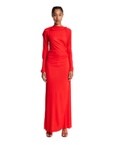 Red Draped Long Dress | PDP | Antonia
