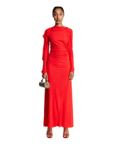 Red Draped Long Dress | PDP | Antonia