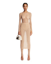 Beige Lace Long-Sleeve Bodysuit | PDP | Antonia