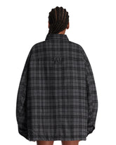 Gray Plaid Wool Overshirt | PDP | Antonia