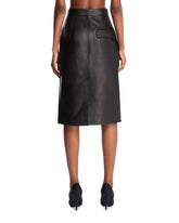 Black Leather Midi Skirt | PDP | Antonia