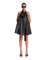 Black Leather Bow Mini Dress | PDP | Antonia