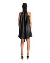 Black Leather Bow Mini Dress | PDP | Antonia