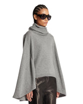 Gray Wool Shawl Collar Sweater | PDP | Antonia