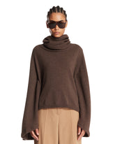 Brown Wool Shawl Collar Sweater | PDP | Antonia