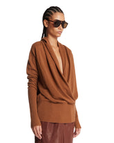 Brown V-Neck Sweater | PDP | Antonia