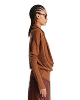 Brown V-Neck Sweater | PDP | Antonia