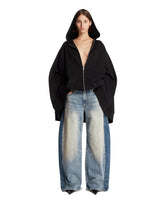 Felpa Oversize Con Zip Nera | PDP | Antonia