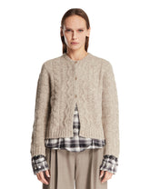 Beige Cable-Knit Cardigan | PDP | Antonia