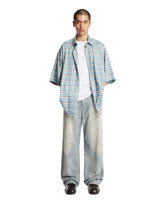 Blue Checked Button-Up Shirt | PDP | Antonia