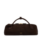 Brown Le Teckel Suede Clutch | PDP | Antonia