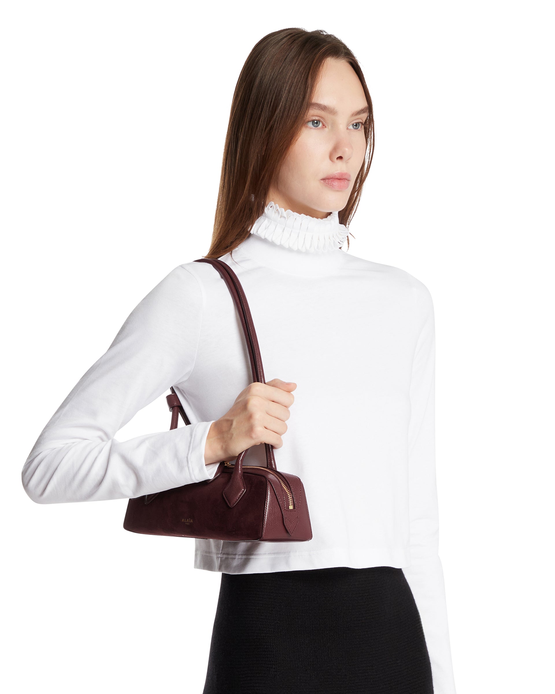 Burgundy Small Le Teckel Bag | ALAIA - Antonia