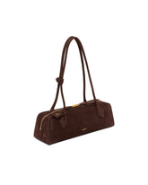 Alaia Brown Nubuck Medium Le Teckel Bag | PDP | Antonia