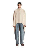 Beige Asymmetric Double-Faced Cashmere Coat | PDP | Antonia