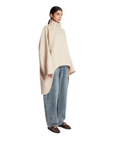 Beige Asymmetric Double-Faced Cashmere Coat | PDP | Antonia