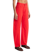 Pantaloni In Denim Arrotondati Rossi | PDP | Antonia