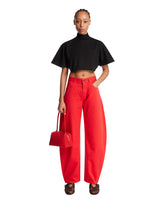 Pantaloni In Denim Arrotondati Rossi | PDP | Antonia