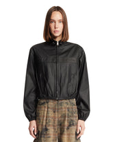 Black Leather Track Jacket | PDP | Antonia
