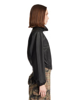 Black Leather Track Jacket | PDP | Antonia
