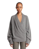 Gray Wool and Cashmere Wrap Sweater | PDP | Antonia