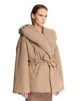 Beige Hooded Down Jacket | PDP | Antonia