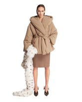 Beige Hooded Down Jacket | PDP | Antonia