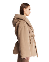 Beige Hooded Down Jacket | PDP | Antonia