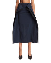 Blue High-Waisted Panel Midi Skirt | PDP | Antonia