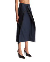 Blue High-Waisted Panel Midi Skirt | PDP | Antonia
