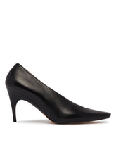 Black Leather Duchesse Pumps | PDP | Antonia