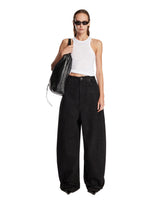 Black High-Waisted Barrel Trousers | PDP | Antonia