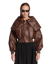 Brown Wrap-Front Jacket with Collar | PDP | Antonia