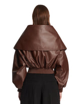 Brown Wrap-Front Jacket with Collar | PDP | Antonia