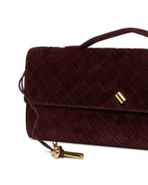 Dark Brown Suede Andiamo Clutch Bag | PDP | Antonia