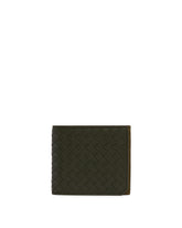 Green Intrecciato Bifold Wallet | PDP | Antonia