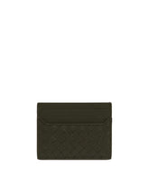 Green Intrecciato Leather Card Holder | PDP | Antonia