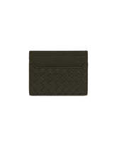 Green Intrecciato Leather Card Holder | PDP | Antonia