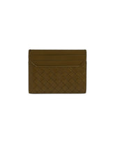 Green Intrecciato Leather Card Holder | PDP | Antonia