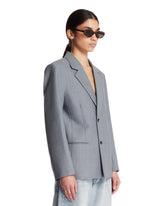 Giacca In Mohair E Lana Blu | PDP | Antonia