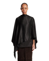 Black Fluid Silk Satin Top | PDP | Antonia