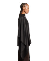 Black Fluid Silk Satin Top | PDP | Antonia