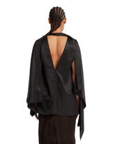 Black Fluid Silk Satin Top | PDP | Antonia