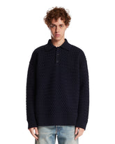 Maglione Intrecciato In Lana Blu | PDP | Antonia