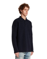 Maglione Intrecciato In Lana Blu | PDP | Antonia